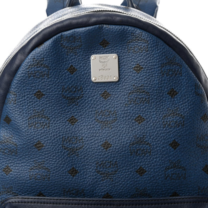MCM Visetos Medium Stark Backpack Navy Blue 8 of 11