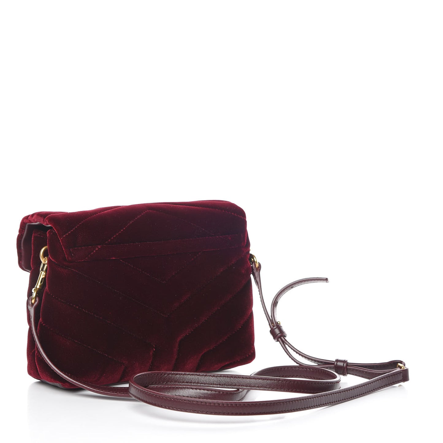 Velvet Y Quilted Monogram Toy Loulou Crossbody Bag French Burgundy