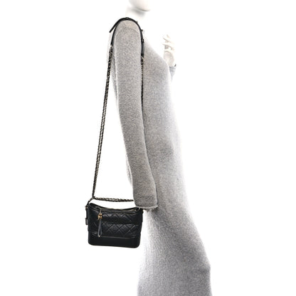 Chanel Aged Calfskin Quilted Small Gabrielle Hobo Black 2 of 10