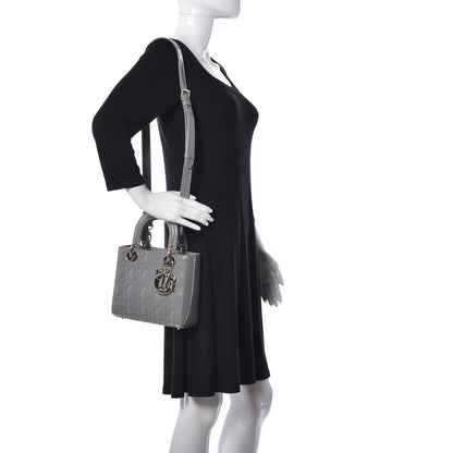 Christian Dior Patent Cannage Small Lady Dior Grey 2 of 9