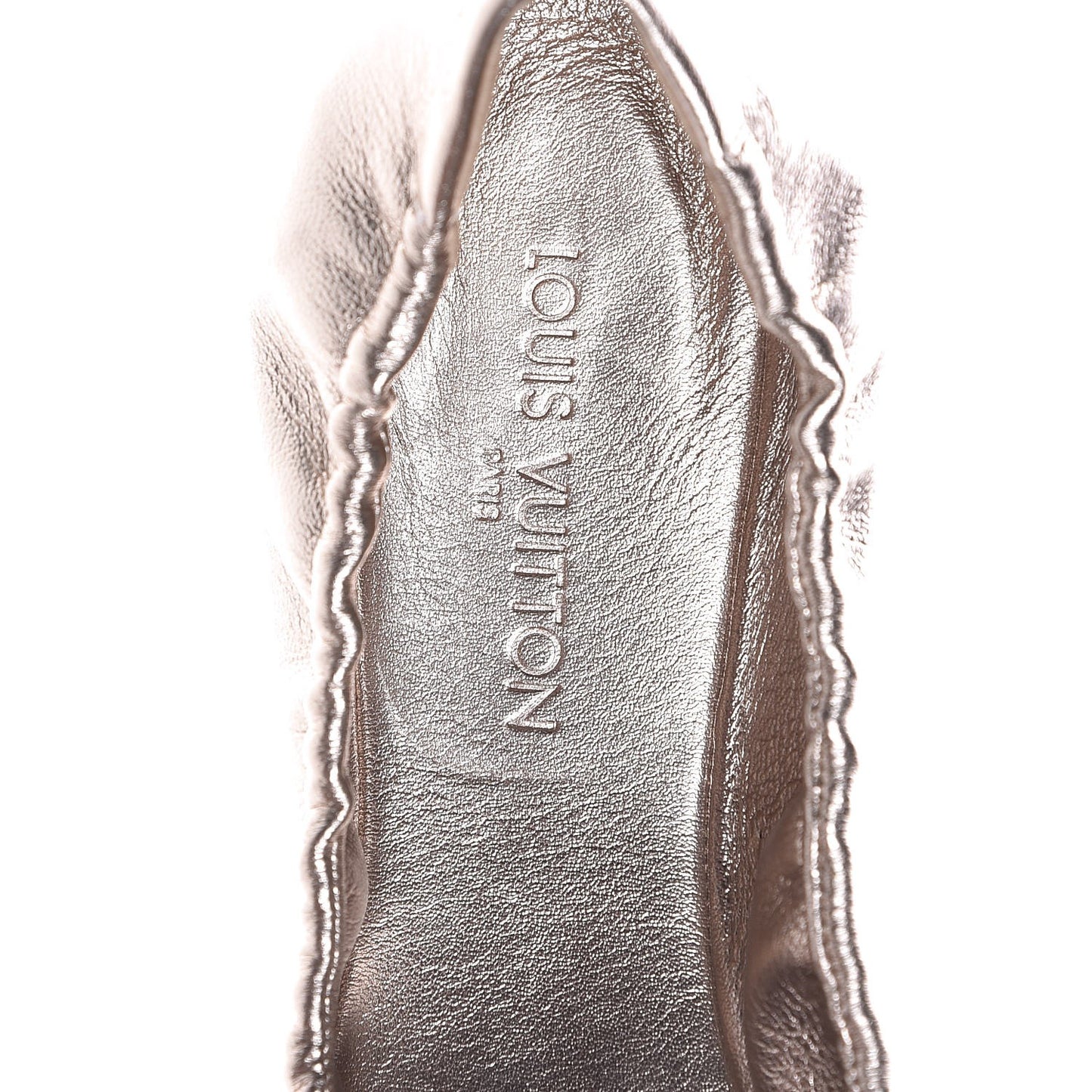 Metallic Lambskin Amulet Ballerina Flats 36 Rose Gold