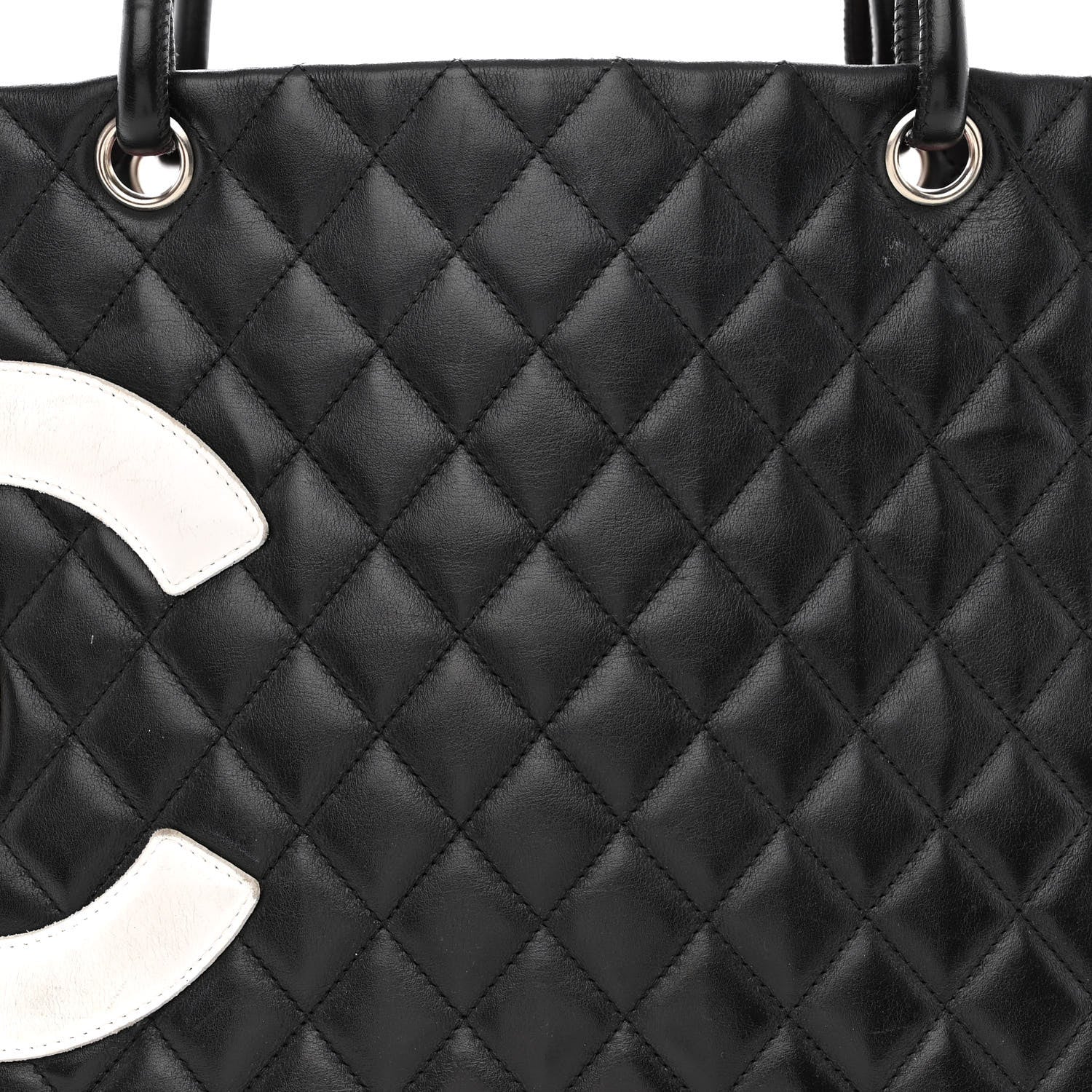 Chanel Calfskin Quilted Large Cambon Tote Black White 11 of 19