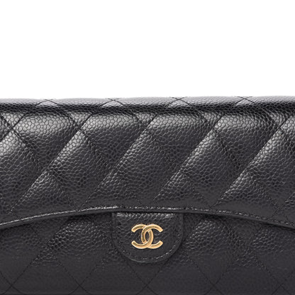Chanel Caviar Quilted Large Gusset Flap Wallet Black 11 of 11