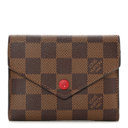 Louis Vuitton Damier Ebene Victorine Wallet Red 1 of 9