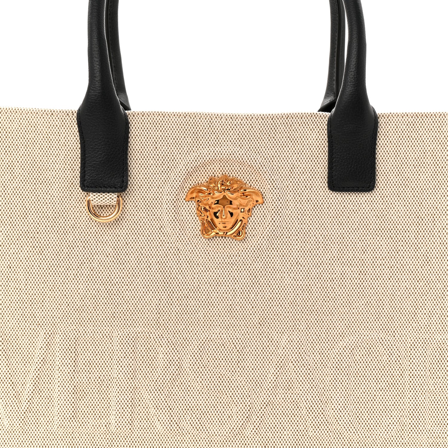 Versace Canvas Calfskin Large La Medusa Tote Bag Beige 7 of 11