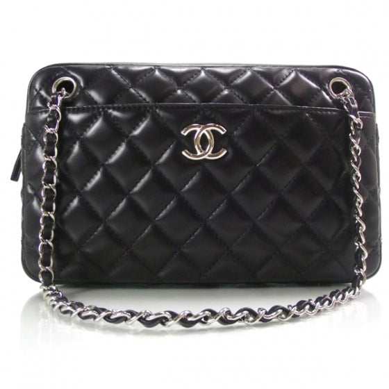 Chanel Lambskin Quilted Camera Case Navy 1 of 10