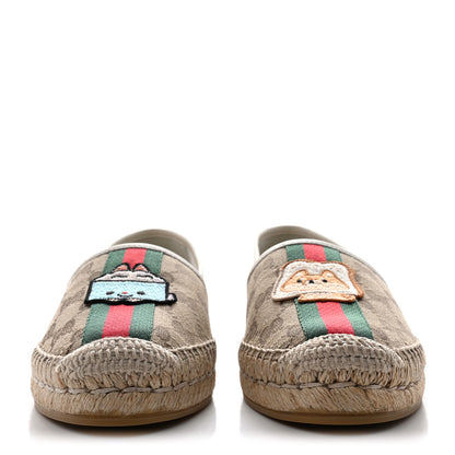 Gucci X PIKARAR GG Supreme Monogram Espadrilles 39 Beige Ebony White 2 of 9