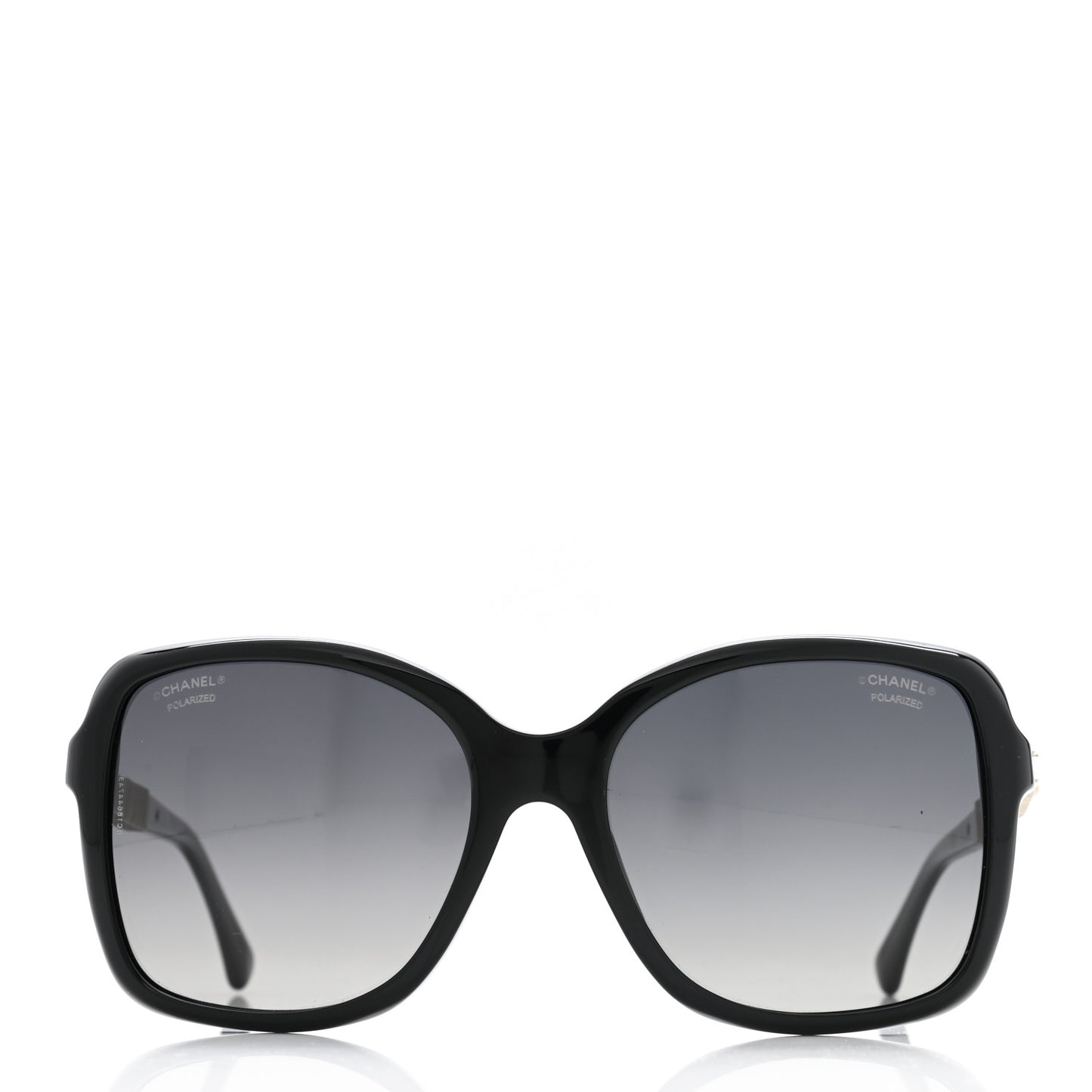 Crystal Baguette Polarized Square Sunglasses 5308-B Black