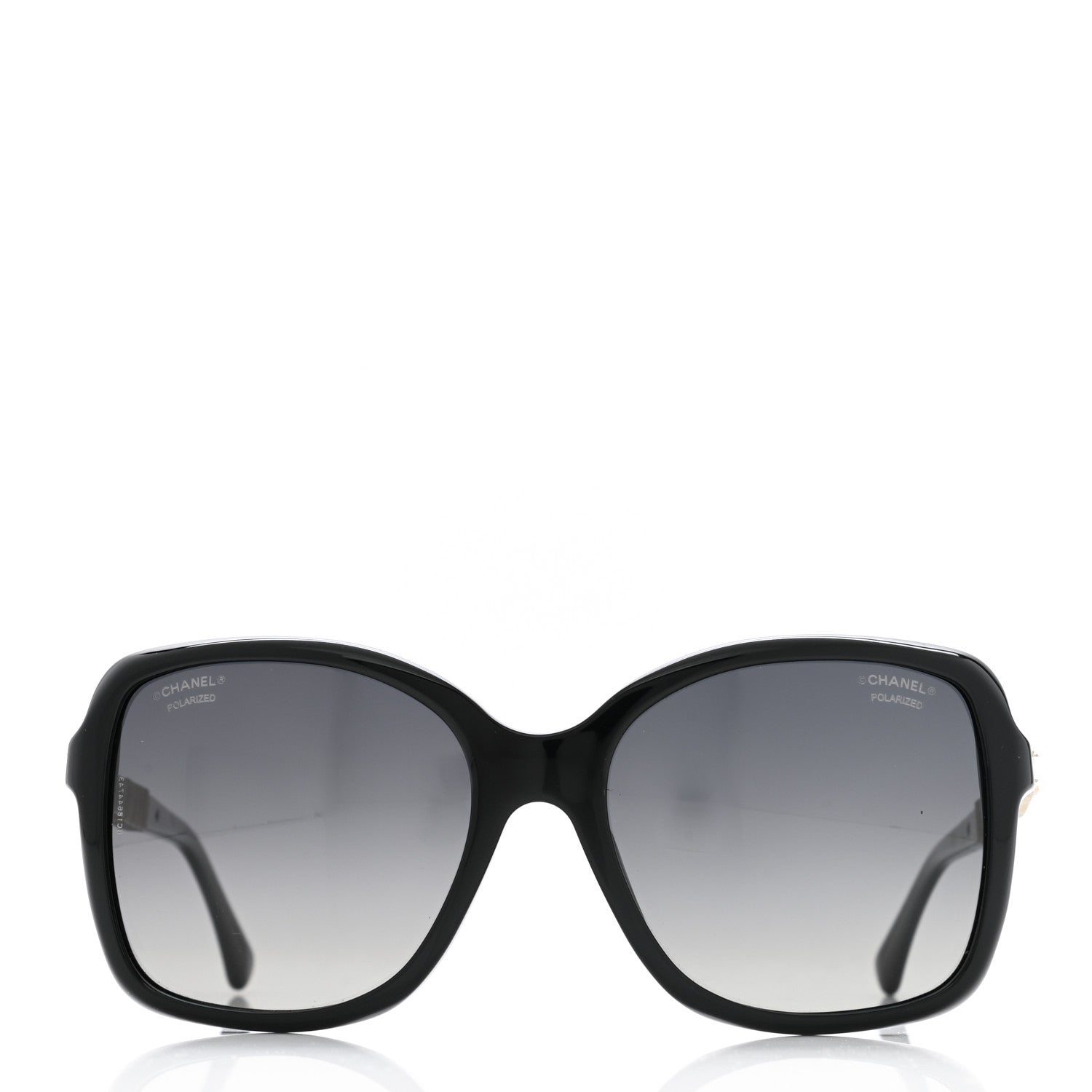 Chanel Crystal Baguette Polarized Square Sunglasses 5308-B Black 2 of 8