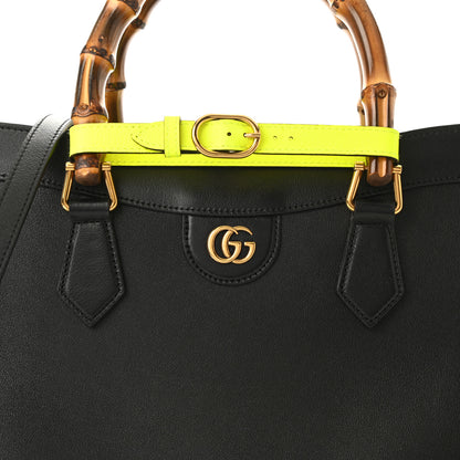 Gucci Calfskin Medium Diana Tote Bag Black Yellow Fluo 8 of 10