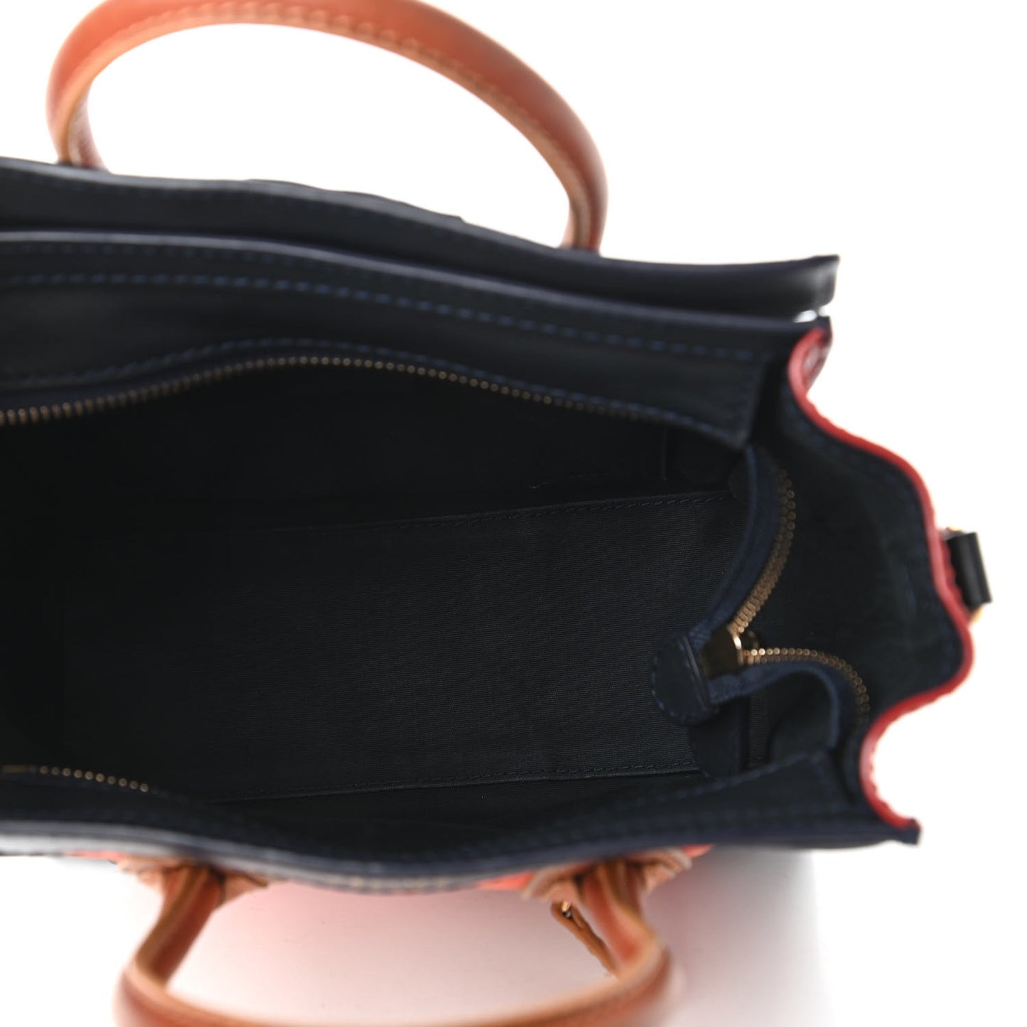 Calfskin Linen Nano Tri-Color Luggage Poppy