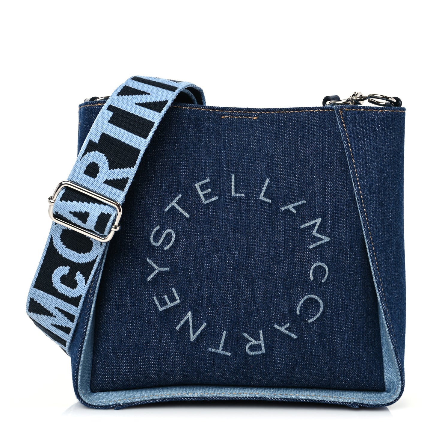 Eco Alter Denim Perforated Logo Mini Crossbody Orion Blue