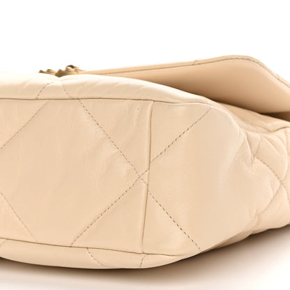 Chanel Goatskin Quilted Large Chanel 19 Flap Beige 10 of 10