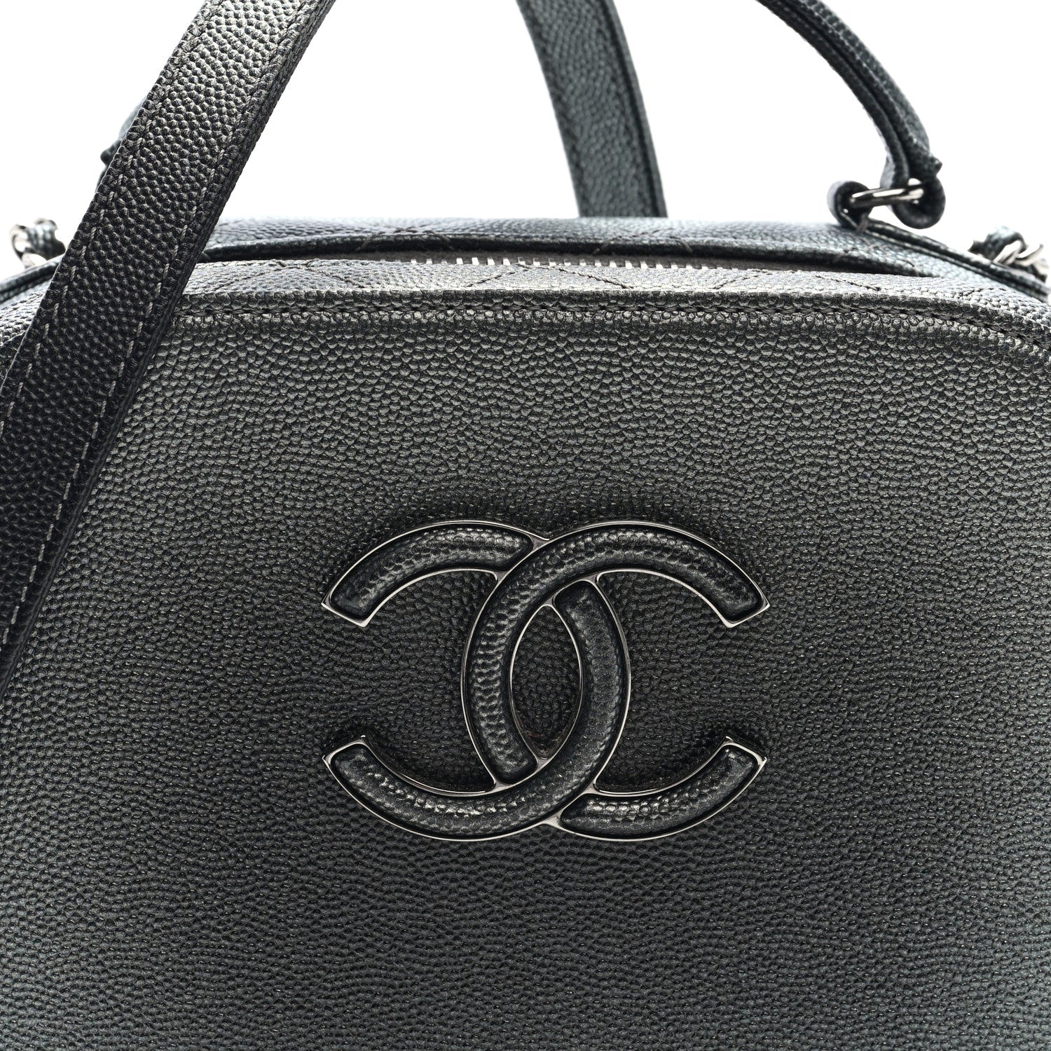 Chanel Metallic Caviar Small Coco Curve Vanity Bag Black Ruthenium 15 of 19