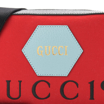 Gucci Felt Calfskin Script Logo Gucci 100 Camera Bag Bright Hibiscus Black Azure 7 of 9