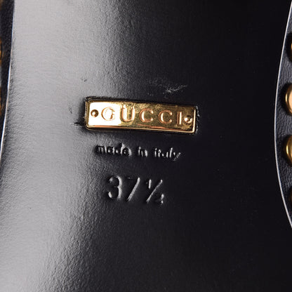 Gucci Malaga Kid Studded Polly Fringe 55mm Loafer Pumps 37.5 Black 6 of 8