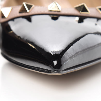 Valentino Garavani Patent Nappa Rockstud Ballerina Flats 37.5 Black Poudre 10 of 14