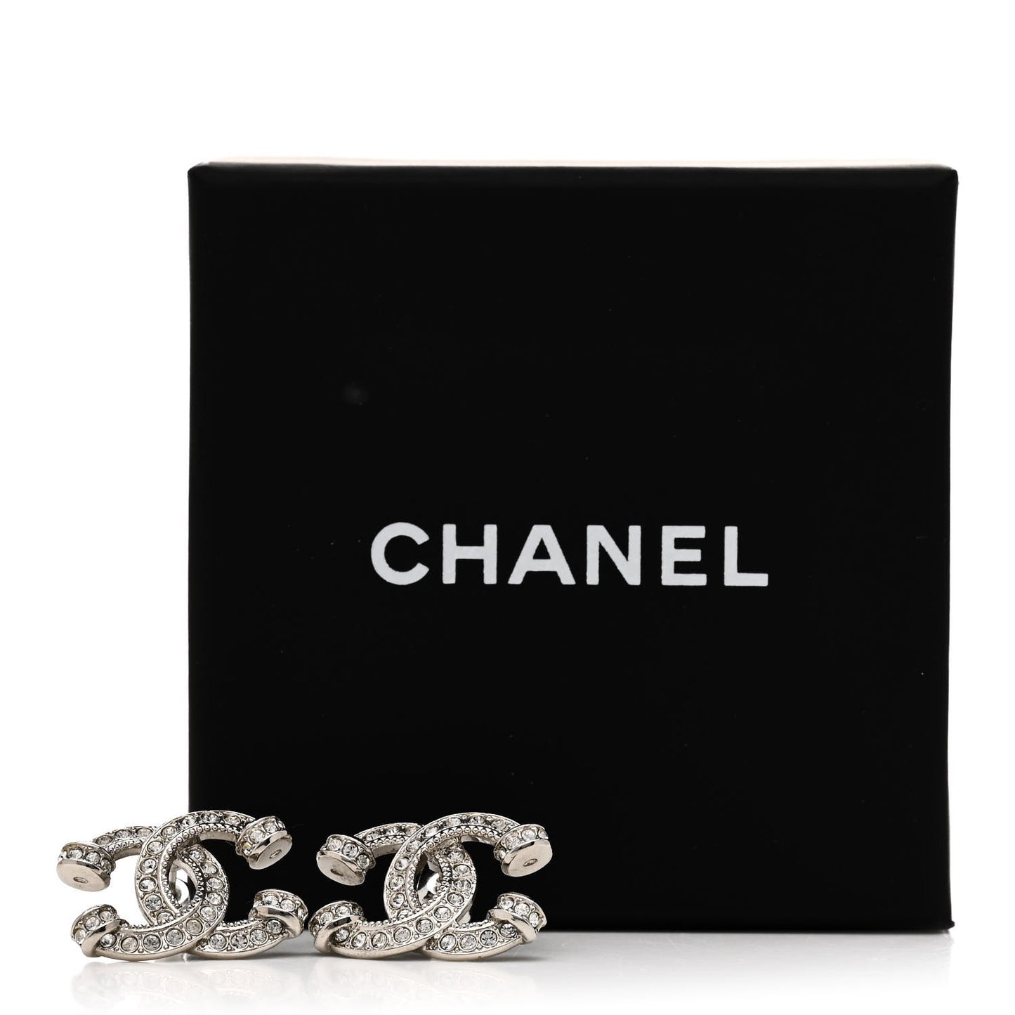 Crystal CC Earrings Silver