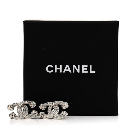 Chanel Crystal CC Earrings Silver 5 of 5