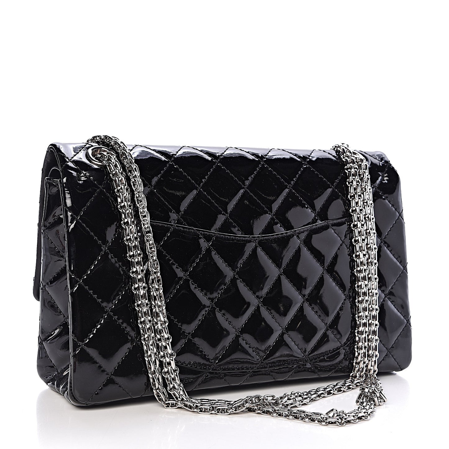 Patent Quilted 2.55 Reissue 227 Flap Black
