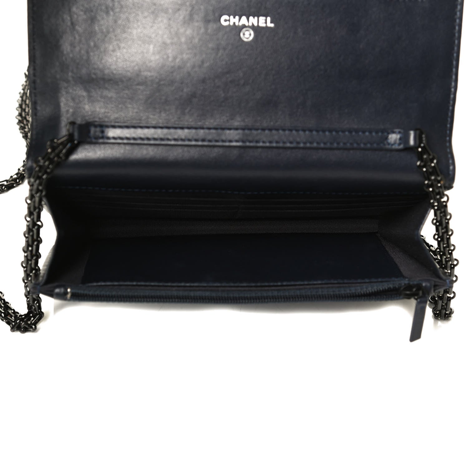 Chanel Aged Calfskin Quilted Reissue Wallet On Chain WOC Navy 4 of 10