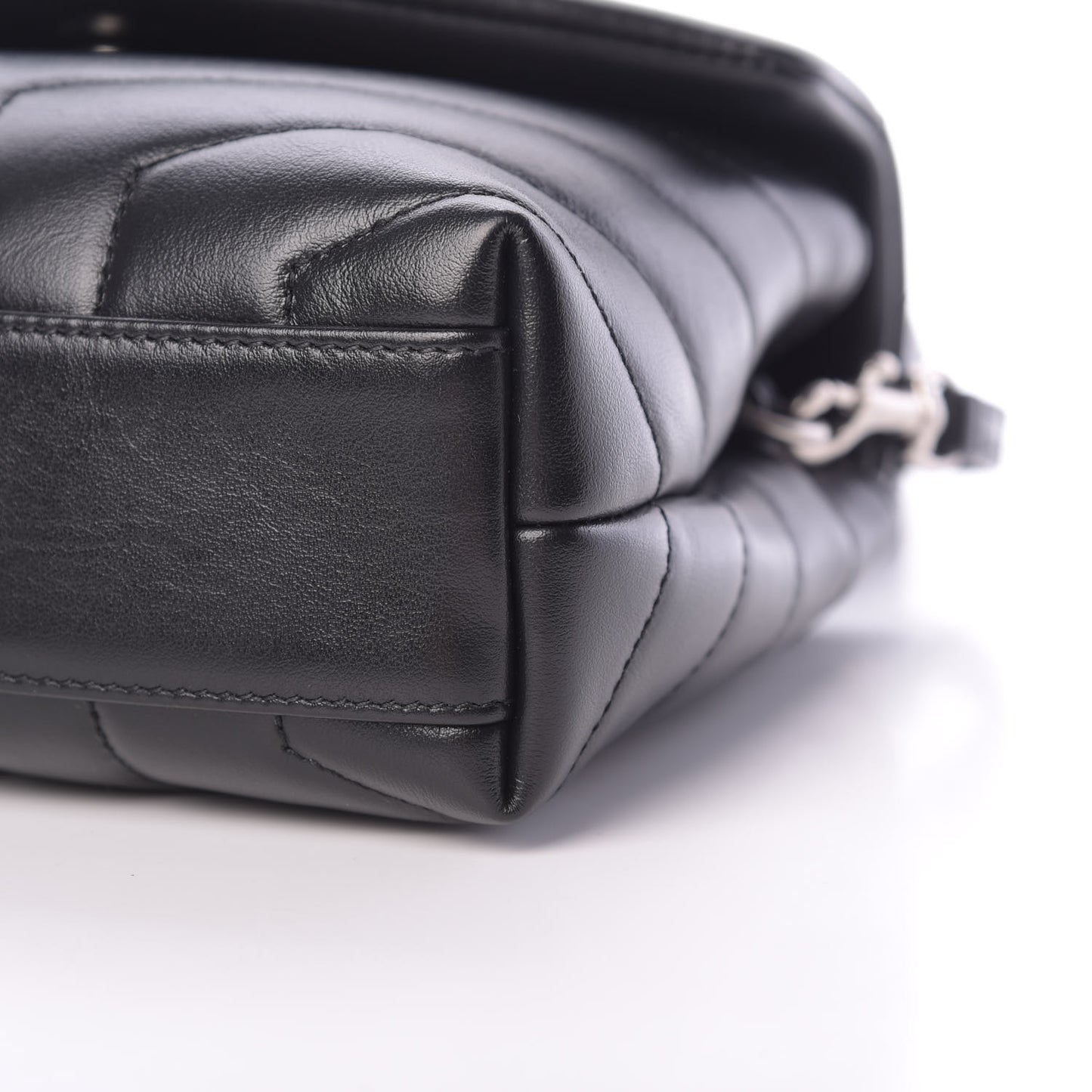 Calfskin Y Quilted Monogram Toy Loulou Crossbody Bag Black