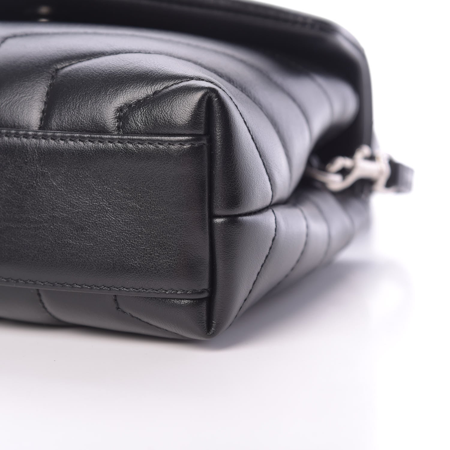 Saint Laurent Calfskin Y Quilted Monogram Toy Loulou Crossbody Bag Black 10 of 11
