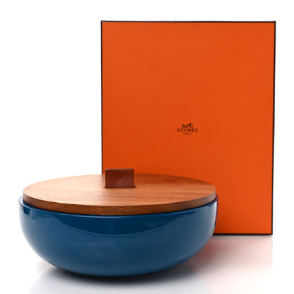Hermes Lacquered Mahogany Mini Bridle Celebes Box Bleu Luzien 8 of 8