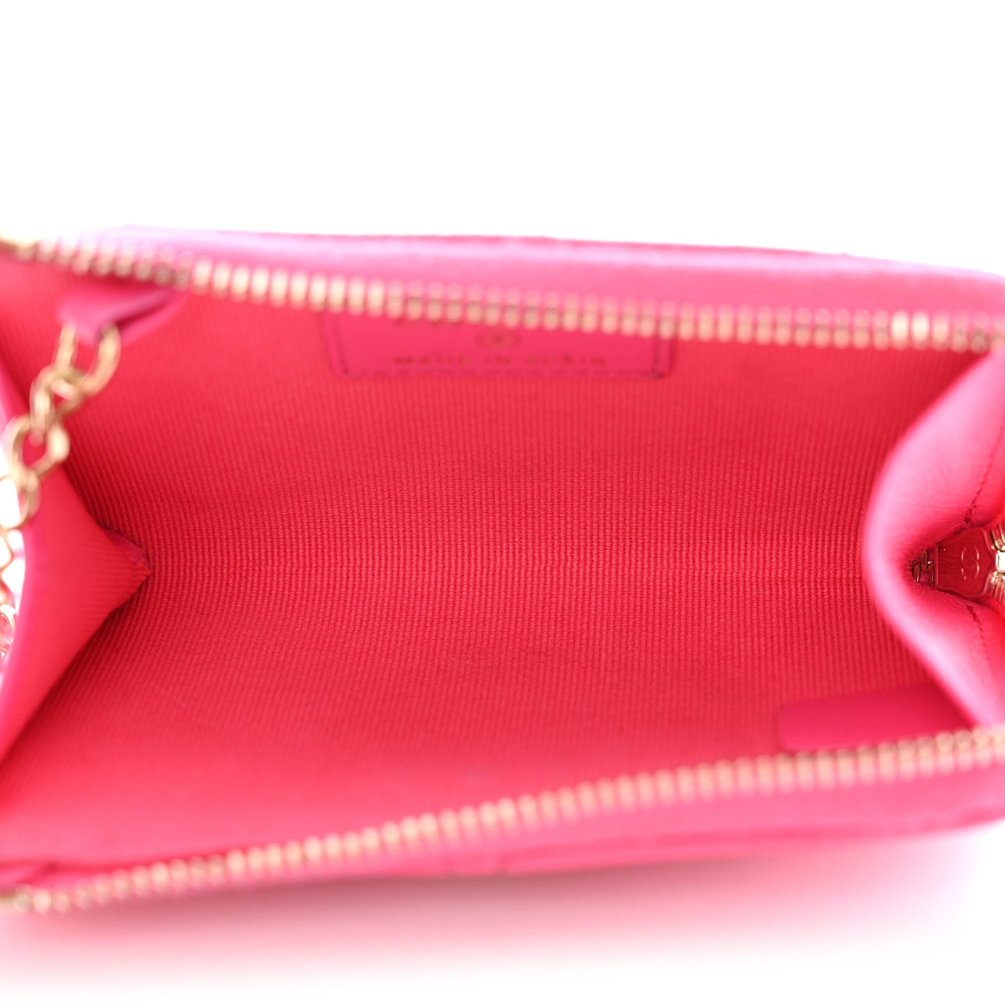 Caviar Quilted Zipped Key Holder Case Pink