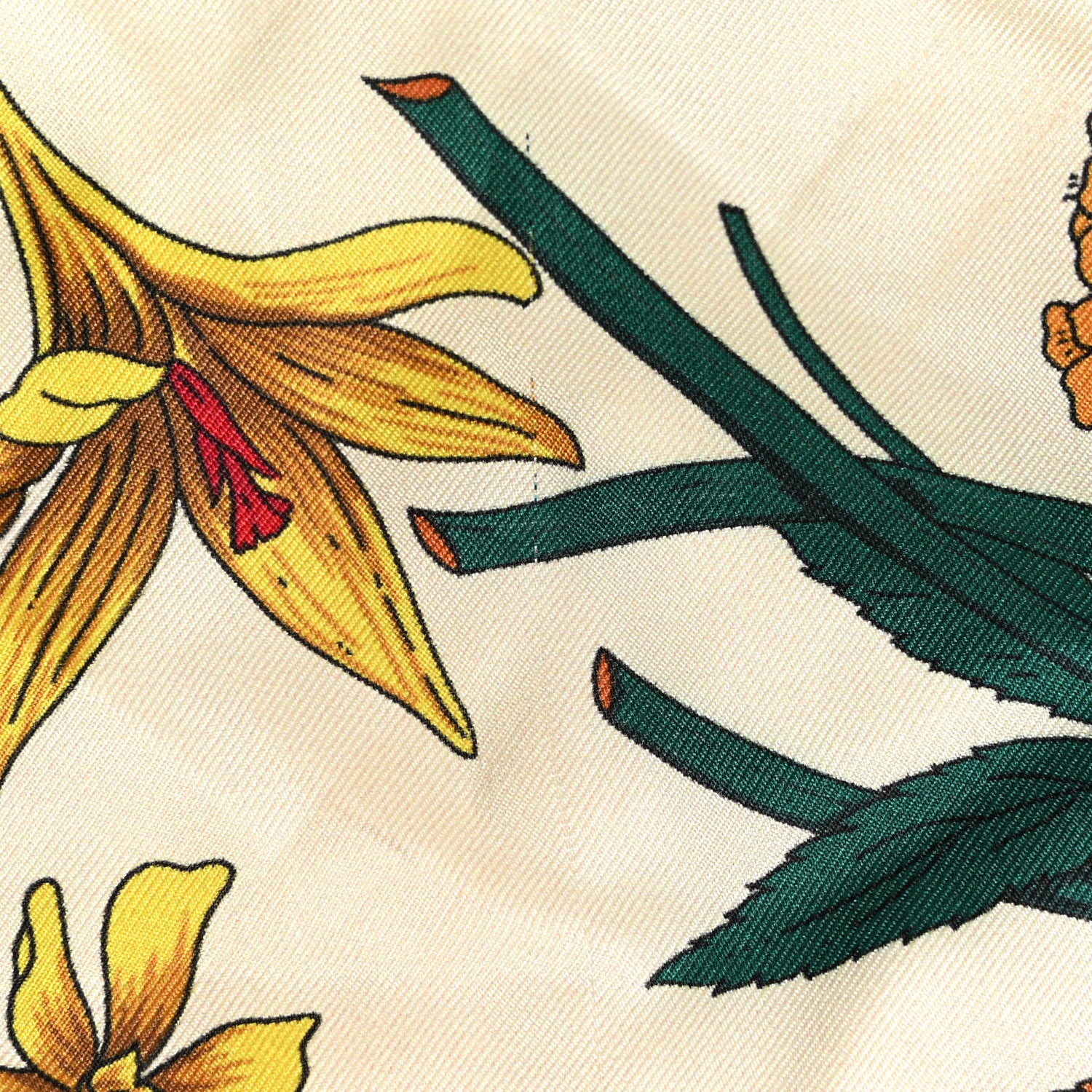 Gucci Silk Flora Gothic Square Scarf Ivory Red 8 of 8