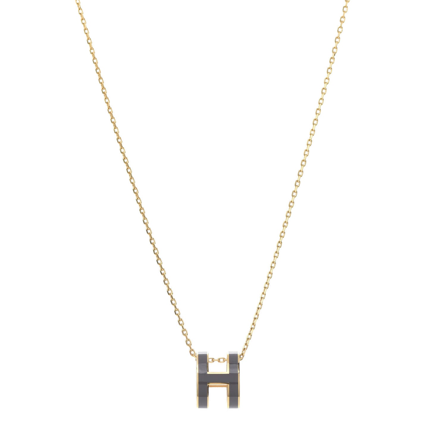 Lacquered Gold Pop H Pendant Necklace Etain