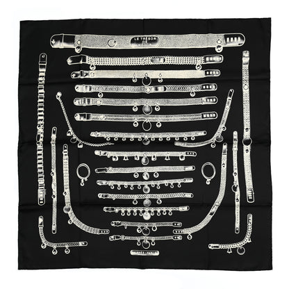 Hermes Silk Le Tresor De Medor Scarf 90 Black Creme 1 of 5