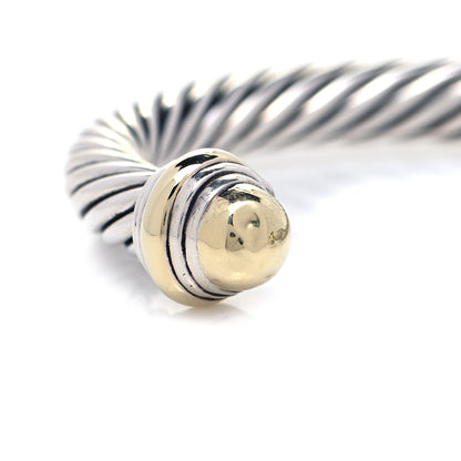 David Yurman Sterling Silver 14K Yellow Gold 7mm Cable Classics Bracelet 5 of 5