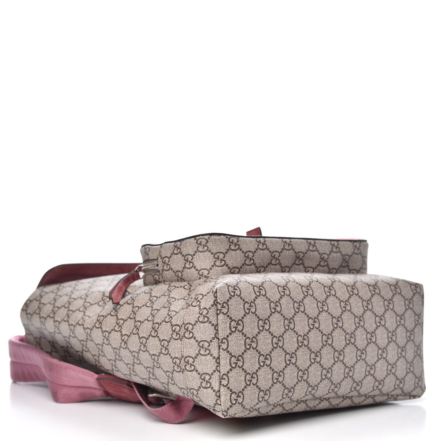 Gucci GG Supreme Monogram Blooms Medium Single Buckle Backpack Beige Multicolor Dry Rose 4 of 9