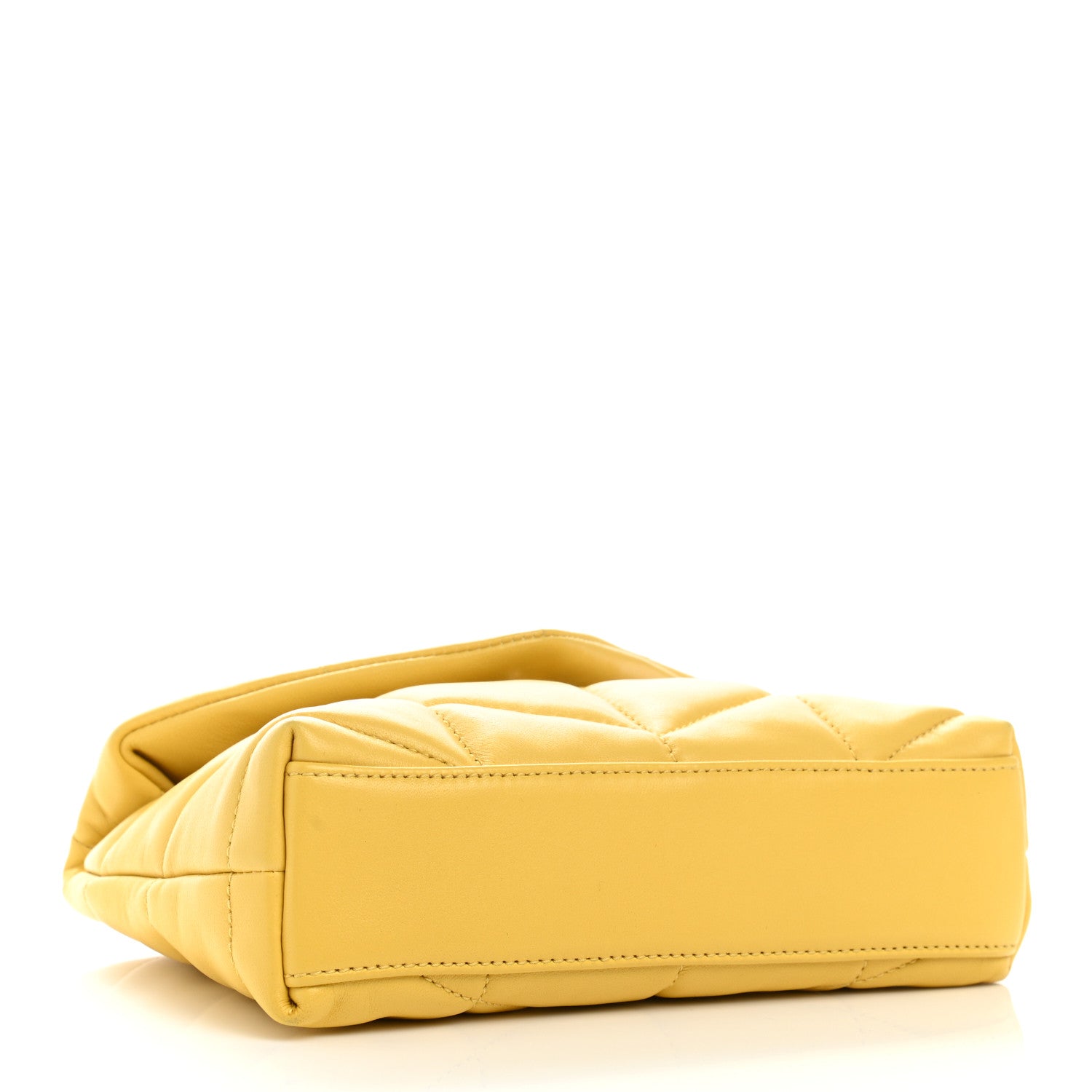 Saint Laurent Lambskin Monogram Loulou Puffer Pouch Clutch Yellow 4 of 8