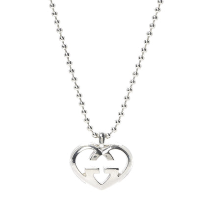 Gucci Sterling Silver Britt Heart Pendant Necklace 1 of 4
