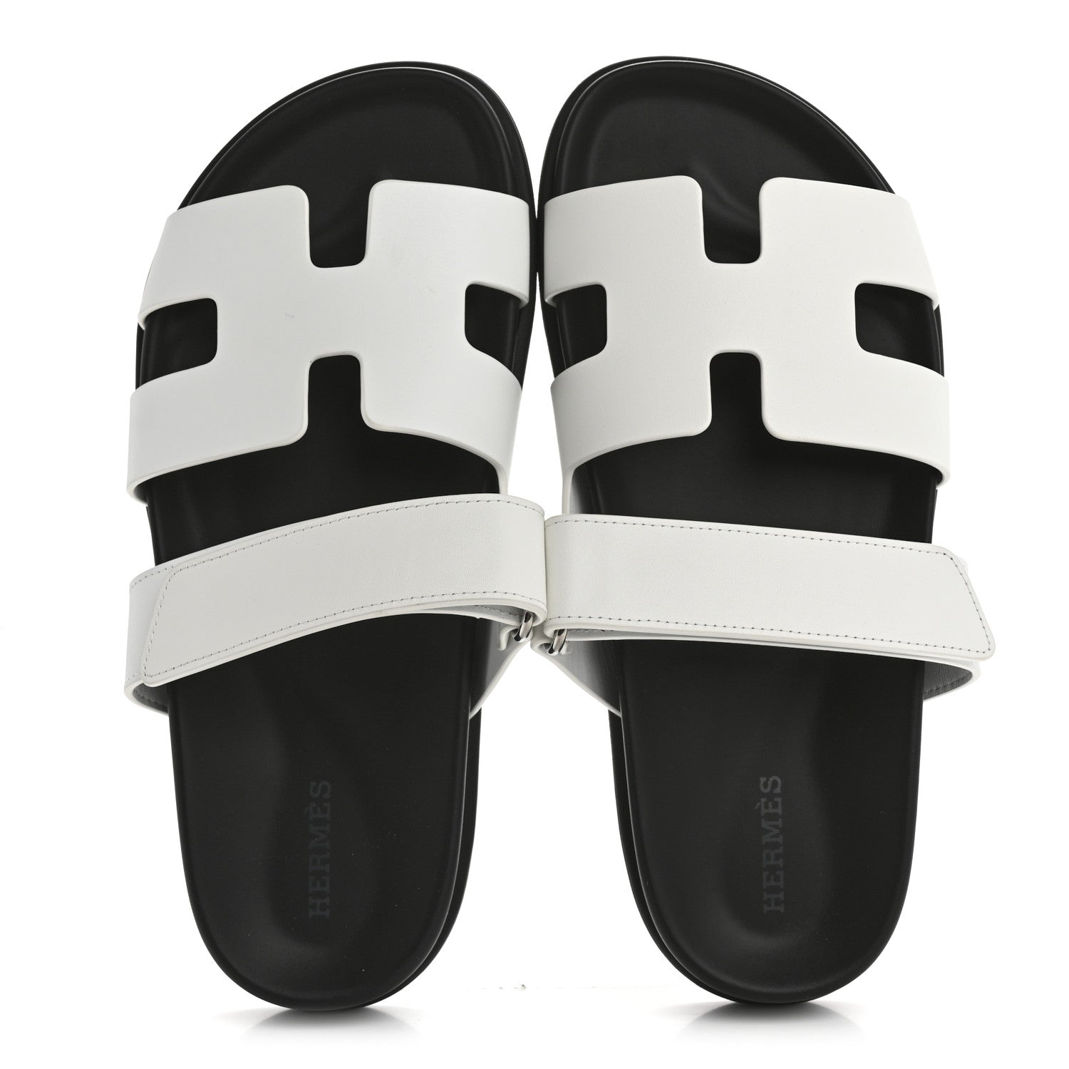 Hermes Calfskin Womens Chypre Sandals 37 White 2 of 10