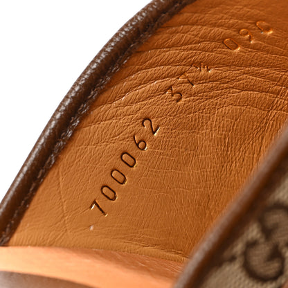 Gucci Monogram Goatskin Horsebit Clog Mules 37.5 Beige Ebony Brown Sugar 7 of 8