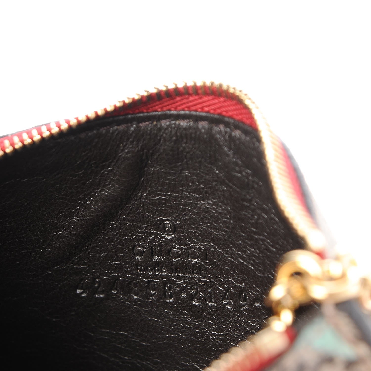 Gucci GG Supreme Monogram Tian Key Case Beige Multicolor Red 6 of 8