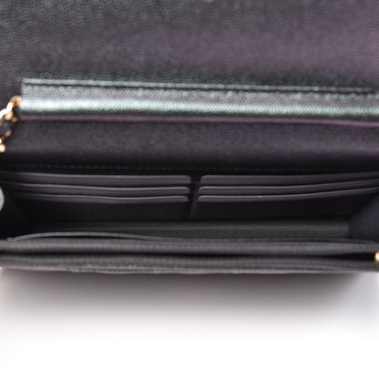 Chanel Iridescent Caviar Quilted Wallet On Chain WOC Black 5 of 9