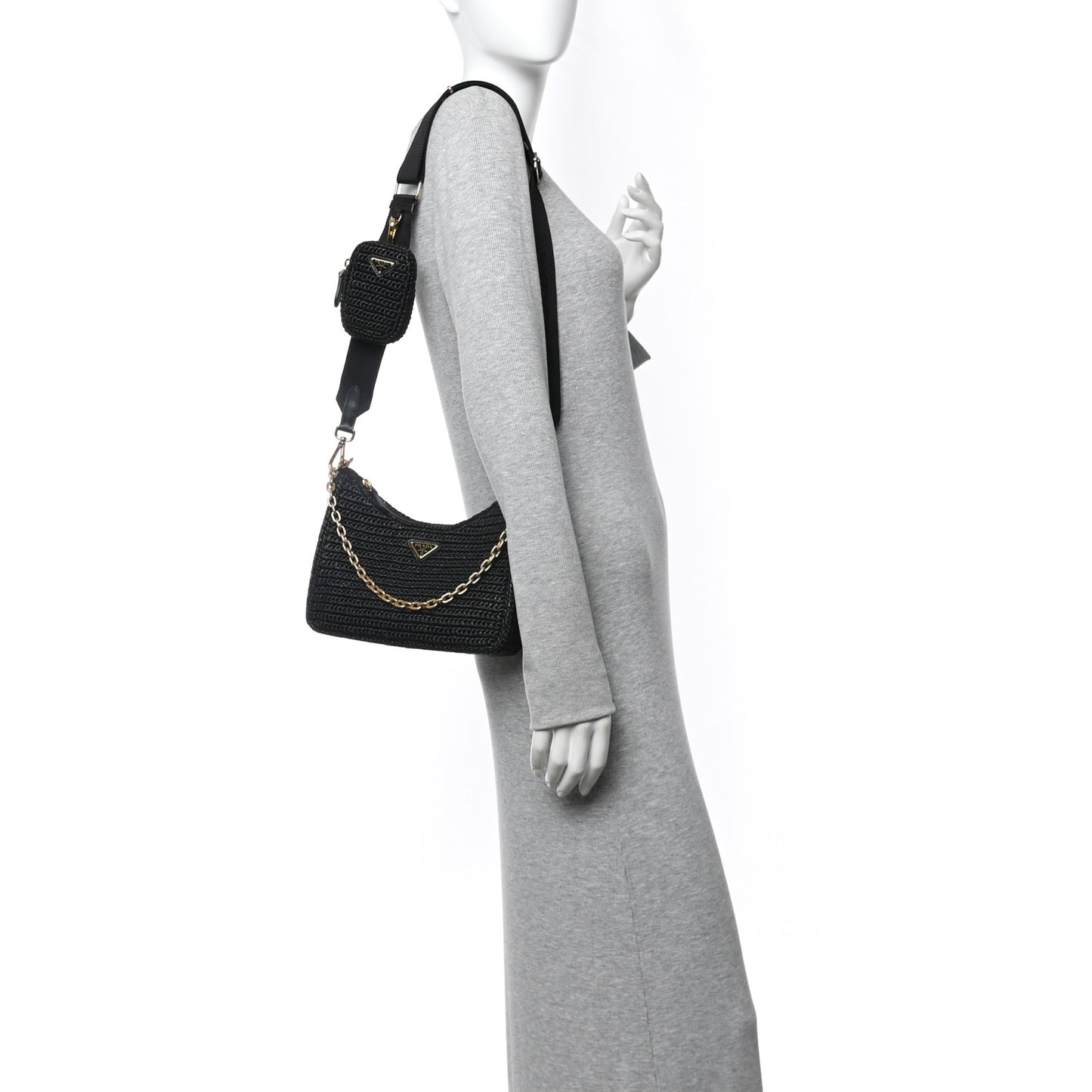 Yarn Raffia Effect Crochet Re-Edition 2005 Shoulder Bag Black