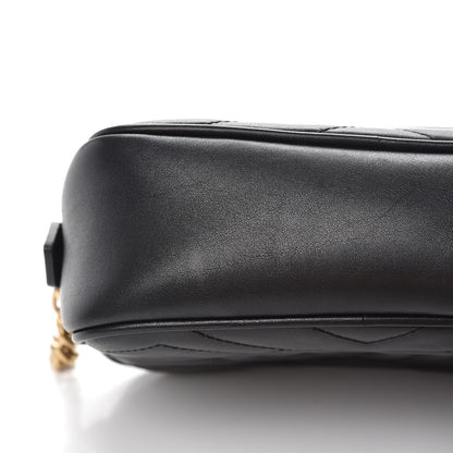 Gucci Calfskin Matelasse Mini GG Marmont Chain Shoulder Bag Black 9 of 9