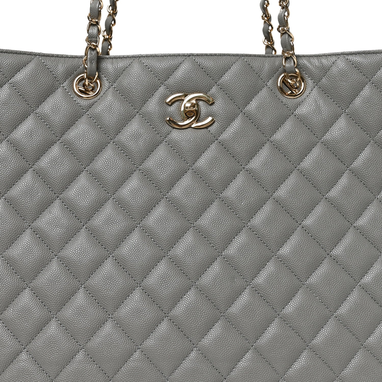 Chanel Caviar Quilted Large Classic Shopping Tote Grey 7 of 9