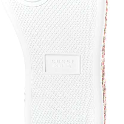 Gucci Laminated Nappa Crystal Web Bee Embroidered Trapuntata Womens Ace Platform Sneakers 36.5 Argento 6 of 8
