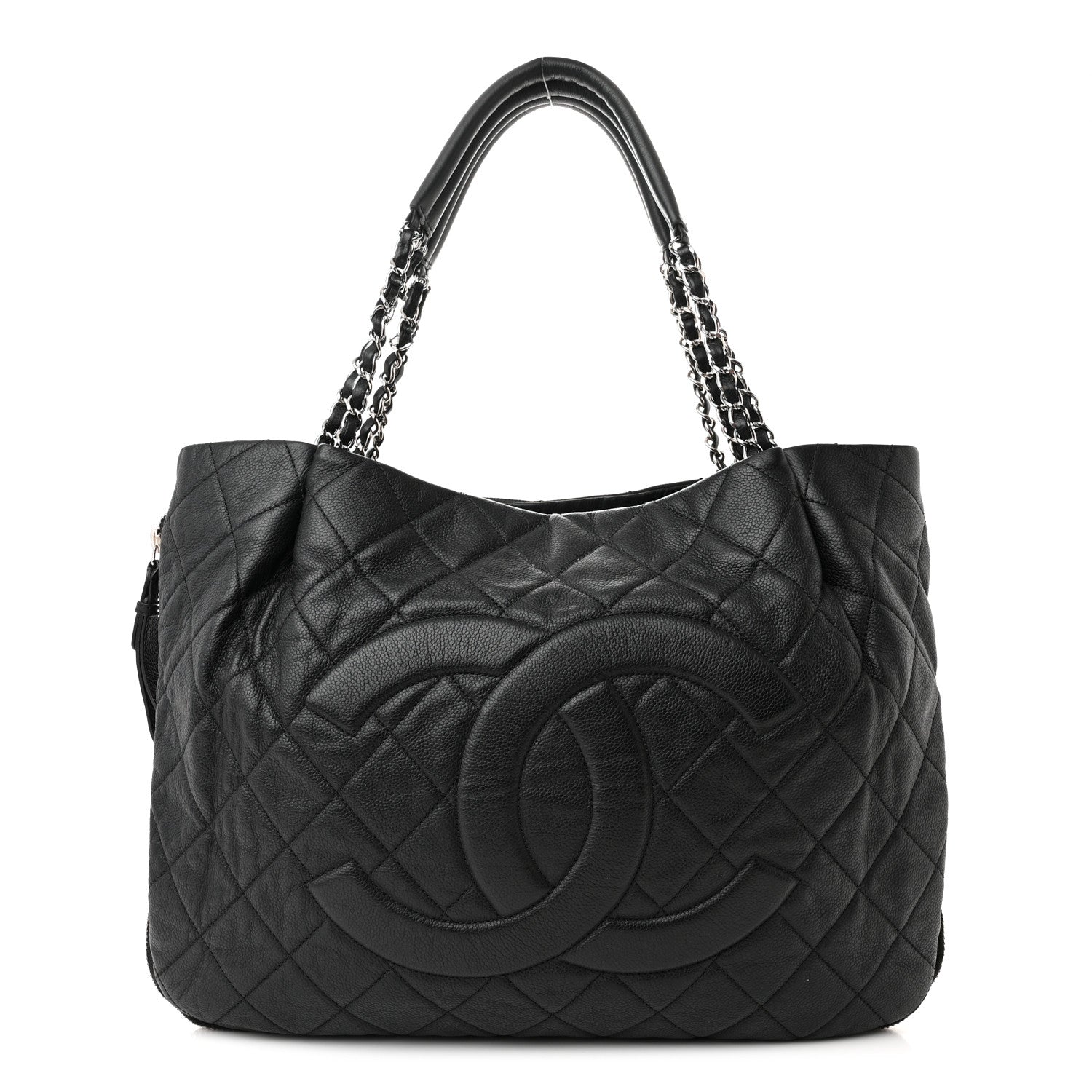 Chanel Caviar Quilted Expandable Zip Shoulder Bag Black 1 of 17