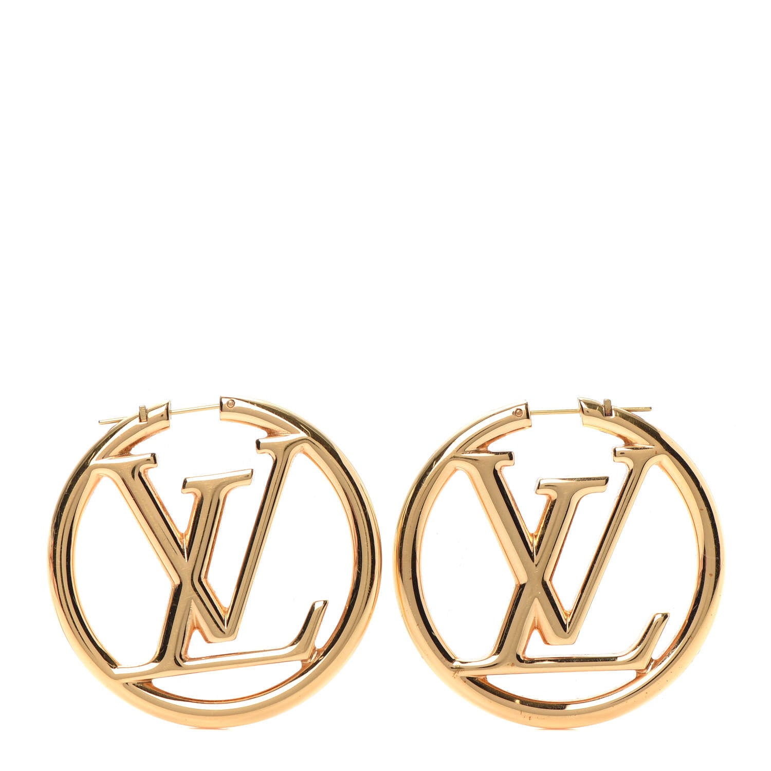 Louis Vuitton Metal Louise Hoop Earrings Gold 1 of 4