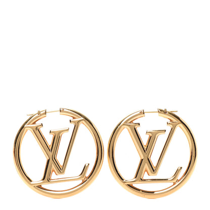 Louis Vuitton Metal Louise Hoop Earrings Gold 1 of 4