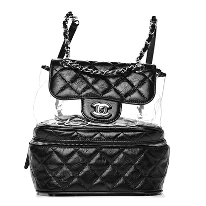 Chanel Crumpled Calfskin PVC Quilted Backpack Black 1 of 11