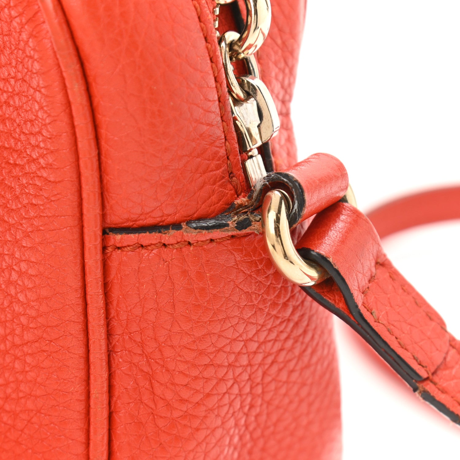 Gucci Pebbled Calfskin Small Soho Disco Bag Sun Orange 9 of 18