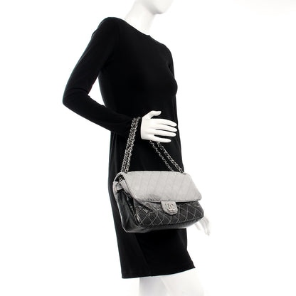 Chanel Vinyl Quilted Jumbo Melrose Degrade Flap Black 2 of 7